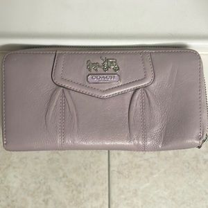Coach lilac check book wallet